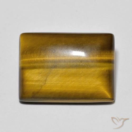 12.54ct Naturel Brun doré Œil de tigre, Baquette, Opaque