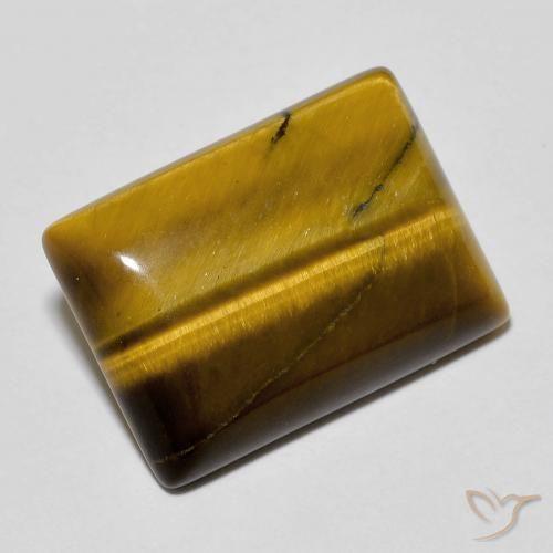 Œil de tigre Marron chaud naturelle Baquette, 11.56 ct, Opaque