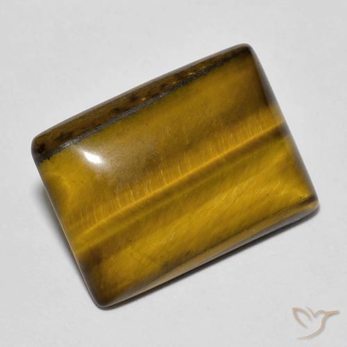 Œil de tigre Marron jaunâtre naturelle Baquette, 11.32 ct, Opaque