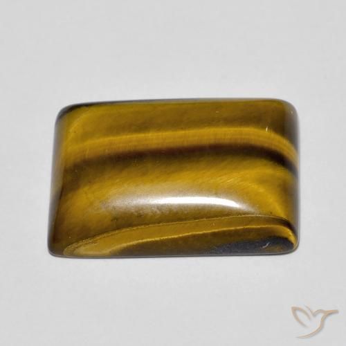 Œil de tigre Marron jaunâtre naturelle Baquette, 11.32 ct, Opaque