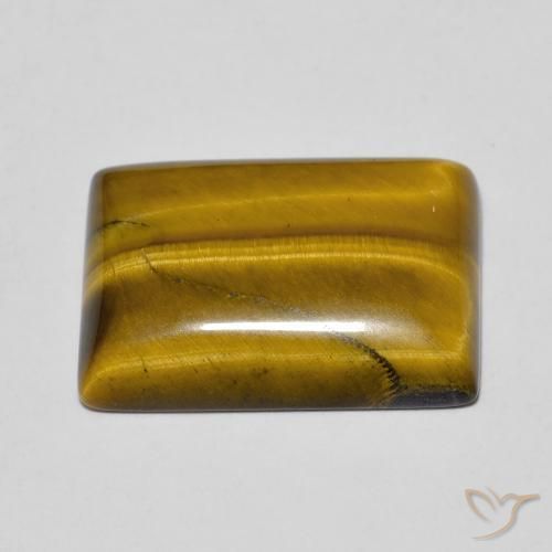 Œil de tigre Marron jaunâtre naturelle Baquette, 11.47 ct, Opaque