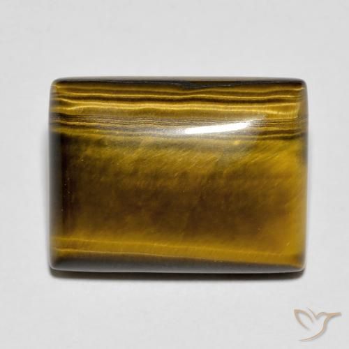 11.83ct Naturel Medium Dark-Brown Œil de tigre, Baquette, Opaque