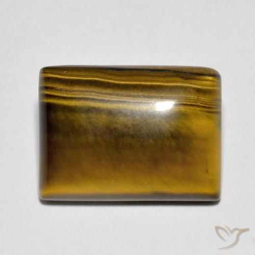 10.12ct Naturel Medium Dark-Brown Œil de tigre, Baquette, Opaque