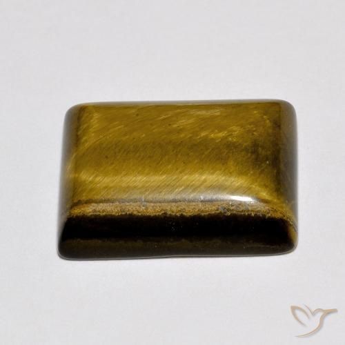 Œil de tigre Medium Dark-Brown naturelle Baquette, 9.29 ct, Opaque