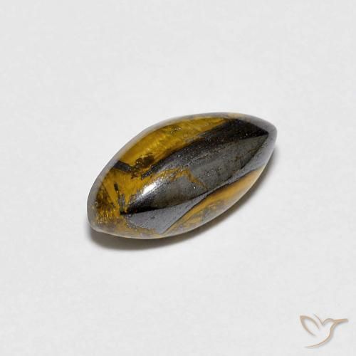 Oeil de Tigre Marron chaud naturelle Marquise, 1.84 ct, Opaque