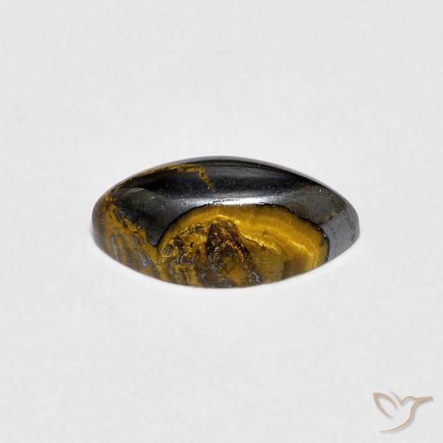 Oeil de Tigre Marron chaud naturelle Marquise, 1.84 ct, Opaque