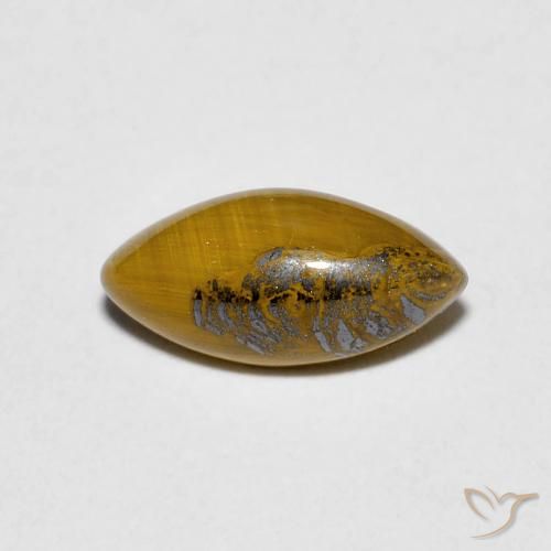 1.20ct Naturel Medium Dark-Brown Œil de tigre, Marquise, Opaque