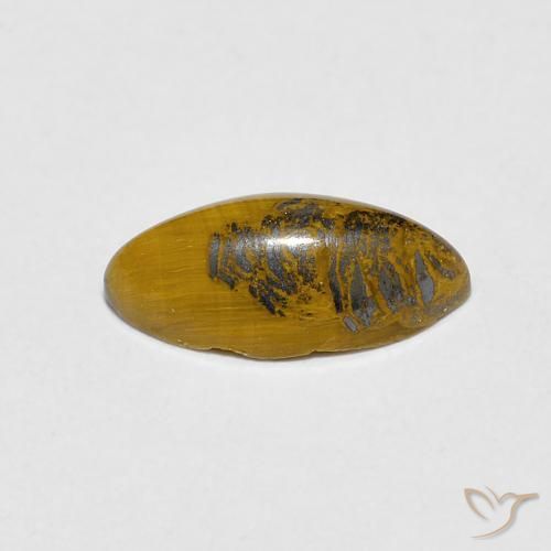 Œil de tigre Medium Dark-Brown naturelle Marquise, 1.20 ct, Opaque