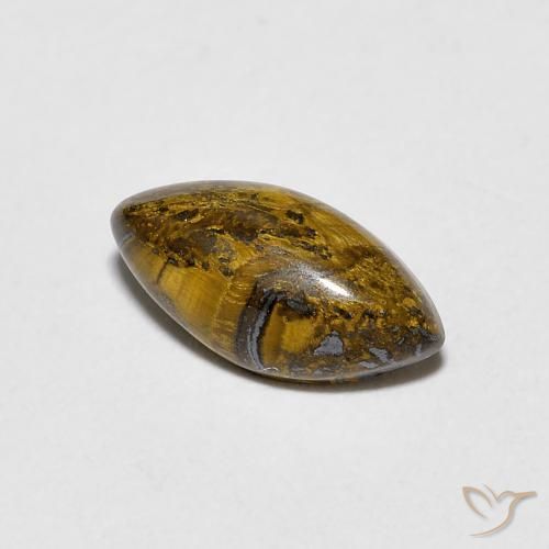 Œil de tigre Marron jaunâtre naturelle Marquise, 1.37 ct, Opaque