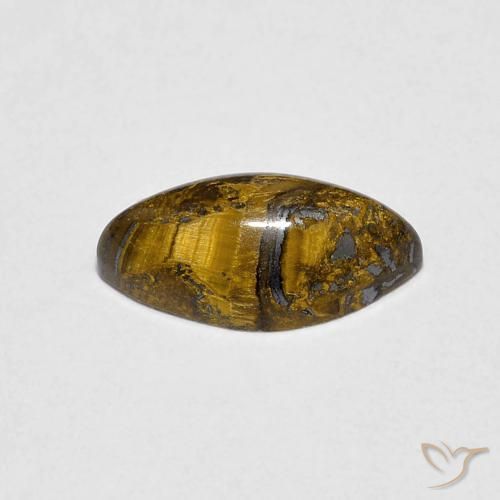 Œil de tigre Marron jaunâtre naturelle Marquise, 1.37 ct, Opaque