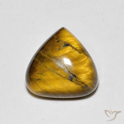 Oeil de Tigre Marron jaunâtre naturelle En forme de poire, 3.43 ct, Opaque