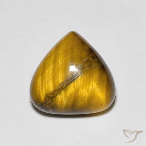Oeil de Tigre Brun moyen naturelle En forme de poire, 3.48 ct, Opaque