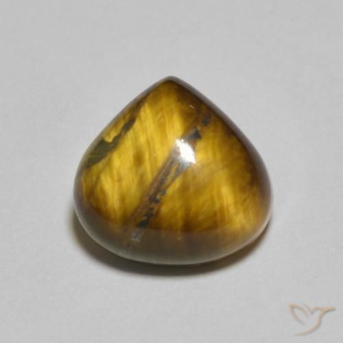 1.98ct Naturel Marron jaunâtre Œil de tigre, En forme de poire, Opaque