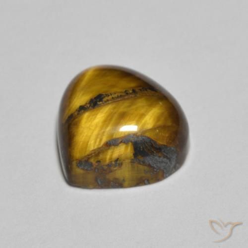 Œil de tigre Marron jaunâtre naturelle En forme de poire, 1.98 ct, Opaque