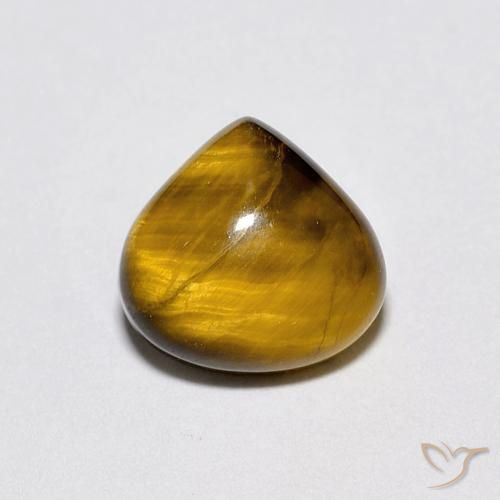 1.90ct Naturel Marron jaunâtre Œil de tigre, En forme de poire, Opaque
