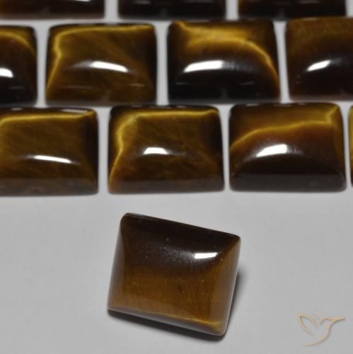 Œil de tigre Brun doré naturelle Baquette, 6.19 ct, Opaque