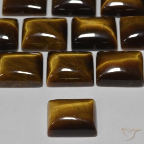 Œil de tigre Brun doré naturelle Baquette, 6.19 ct, Opaque