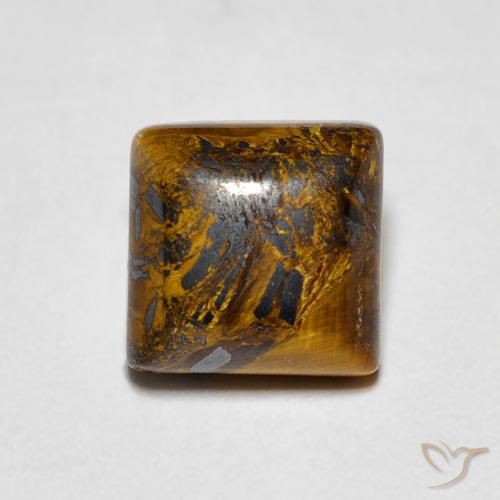 1.45ct Naturel Medium Light-Brown Œil de tigre, Carré, Opaque