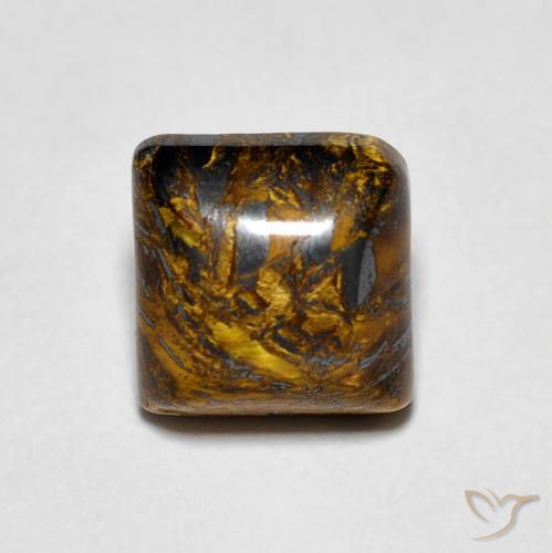 Œil de tigre Brun caryer naturelle Carré, 1.53 ct, Opaque
