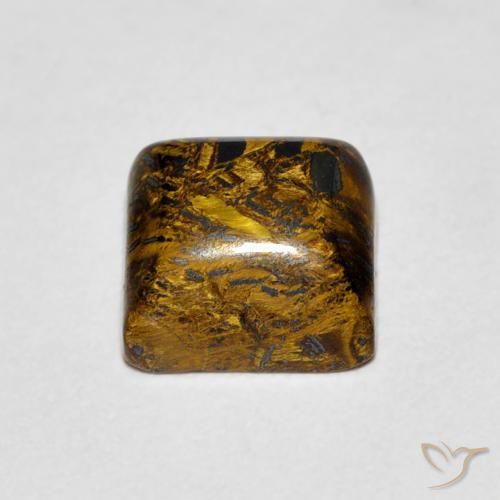 Œil de tigre Brun caryer naturelle Carré, 1.53 ct, Opaque