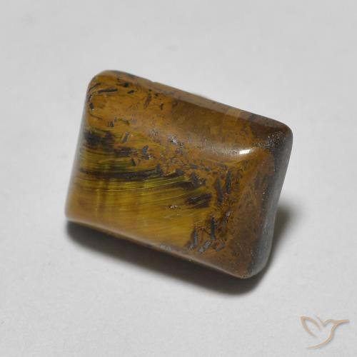 Œil de tigre Marron clair naturelle Baquette, 1.84 ct, Opaque