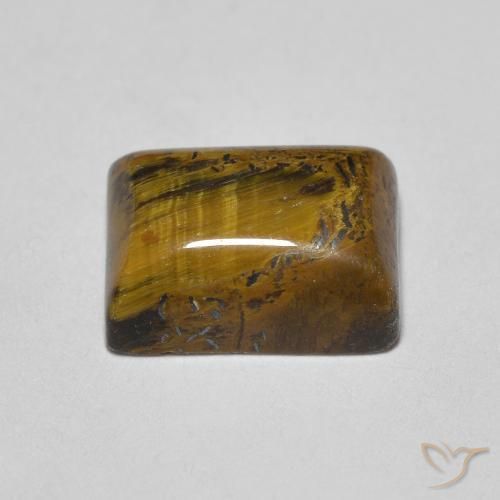 Œil de tigre Marron clair naturelle Baquette, 1.84 ct, Opaque