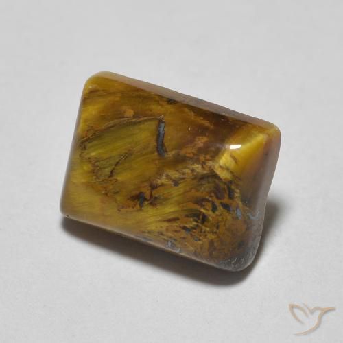 Œil de tigre Marron chaud naturelle Baquette, 1.68 ct, Opaque