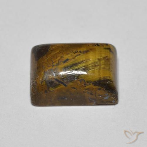 Œil de tigre Marron chaud naturelle Baquette, 1.68 ct, Opaque