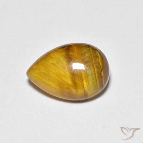 1.95ct Naturel Marron clair Œil de tigre, En forme de poire, Opaque
