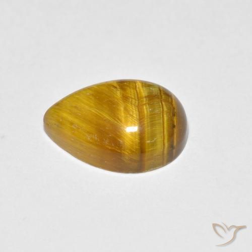 Œil de tigre Marron clair naturelle En forme de poire, 1.95 ct, Opaque