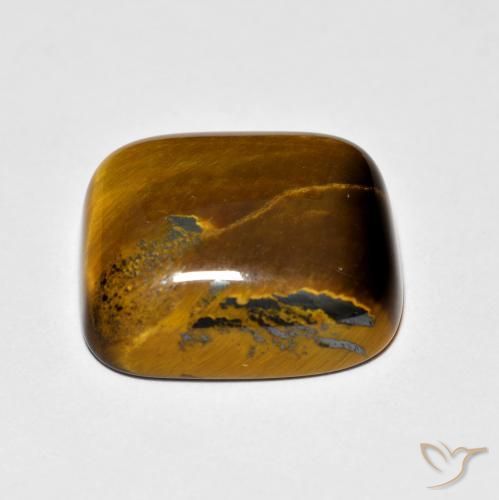 Œil de tigre Marron jaunâtre naturelle Coussin, 8.75 ct, Opaque
