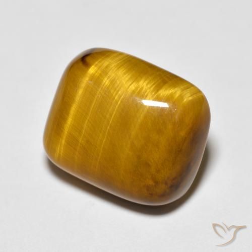 Œil de tigre Marron clair naturelle Coussin, 8.76 ct, Opaque