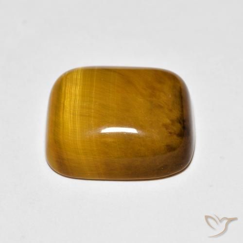 Œil de tigre Marron clair naturelle Coussin, 8.76 ct, Opaque