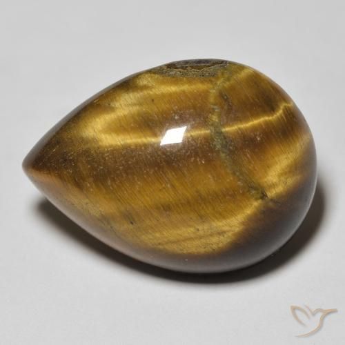Oeil de Tigre Marron jaunâtre naturelle En forme de poire, 13.27 ct, Opaque