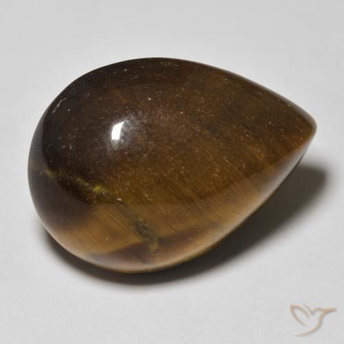 Oeil de Tigre Marron jaunâtre naturelle En forme de poire, 13.27 ct, Opaque