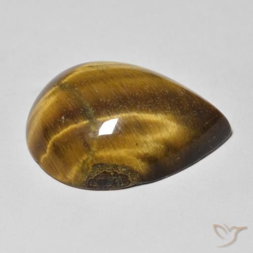 Oeil de Tigre Marron jaunâtre naturelle En forme de poire, 13.27 ct, Opaque