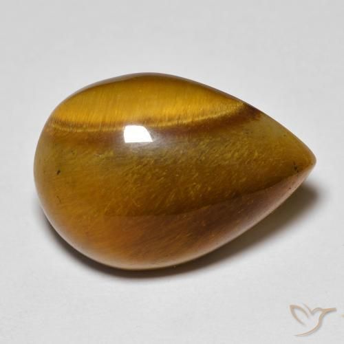 13.02ct Naturel Marron chaud Œil de tigre, En forme de poire, Opaque