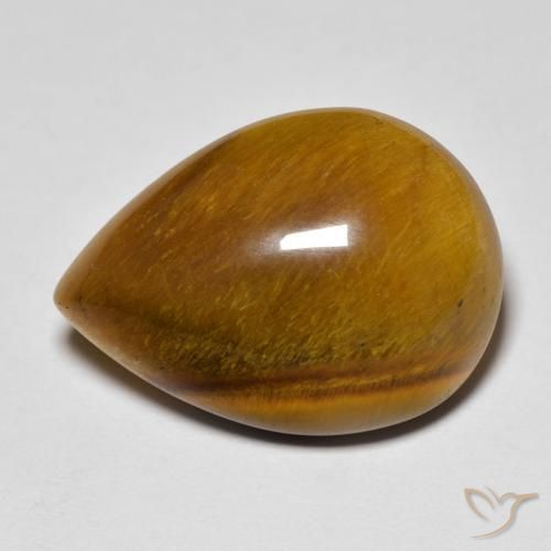 Œil de tigre Marron chaud naturelle En forme de poire, 13.02 ct, Opaque