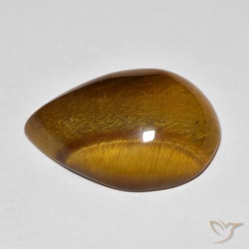 Œil de tigre Marron chaud naturelle En forme de poire, 13.02 ct, Opaque