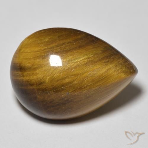 Œil de tigre Marron jaunâtre naturelle En forme de poire, 13.46 ct, Opaque