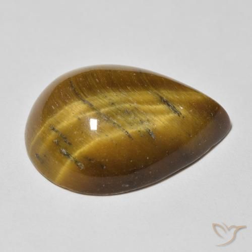 Œil de tigre Brun doré naturelle En forme de poire, 13.68 ct, Opaque