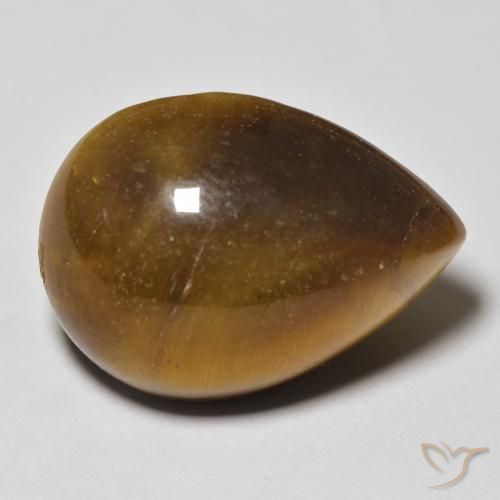 Œil de tigre Marron jaunâtre naturelle En forme de poire, 13.04 ct, Opaque