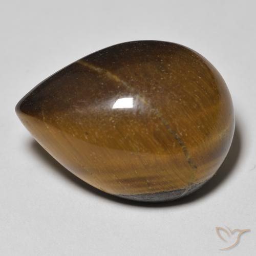 Œil de tigre Brun moyen naturelle En forme de poire, 14.11 ct, Opaque