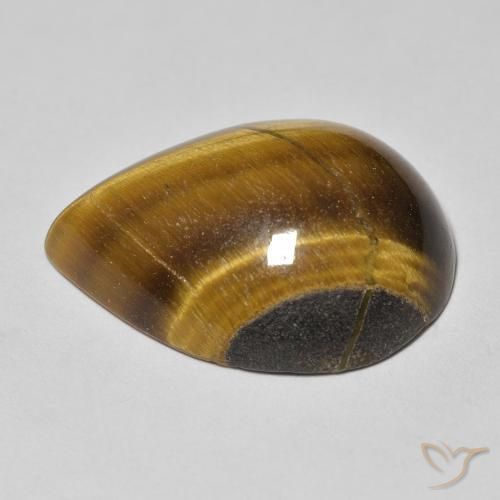 Œil de tigre Brun moyen naturelle En forme de poire, 14.11 ct, Opaque