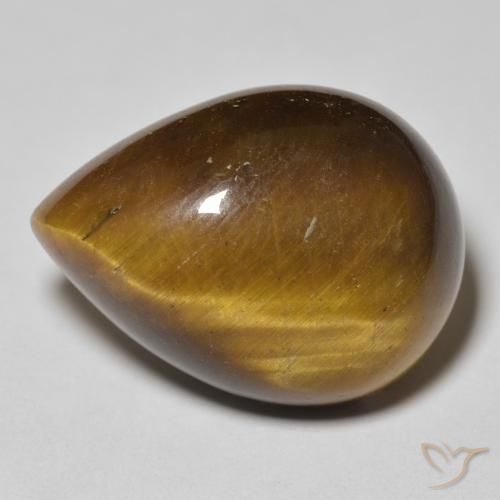 15.78ct Naturel Marron jaunâtre Œil de tigre, En forme de poire, Opaque