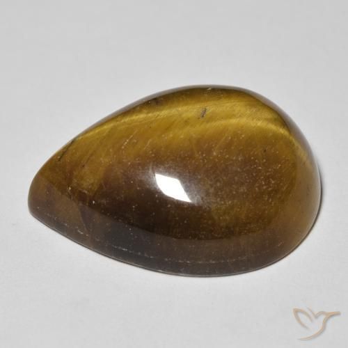 Œil de tigre Marron jaunâtre naturelle En forme de poire, 15.78 ct, Opaque