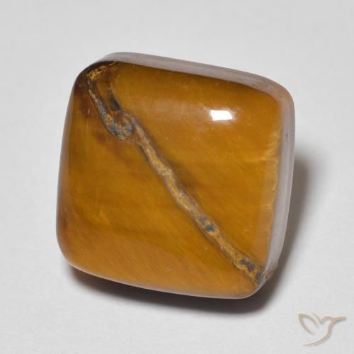 Œil de tigre Marron chaud naturelle Coussin, 5.81 ct, Opaque