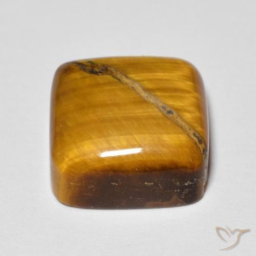 Œil de tigre Marron chaud naturelle Coussin, 5.81 ct, Opaque