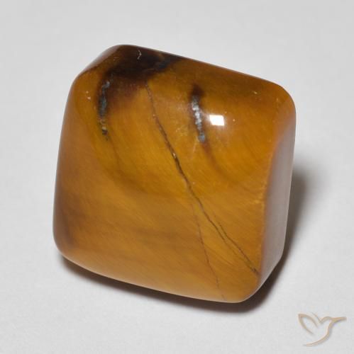 Œil de tigre Brun moyen naturelle Coussin, 6.10 ct, Opaque