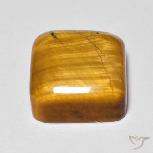 Œil de tigre Brun moyen naturelle Coussin, 6.10 ct, Opaque